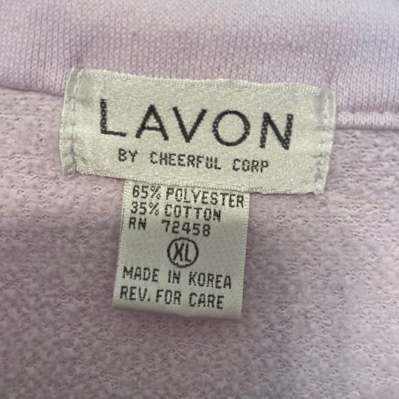 Vintage 1980s XL Lavon purple pullover sweater cabincore ribbed casual pastel - Picture 4 of 8